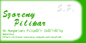 szoreny pilipar business card